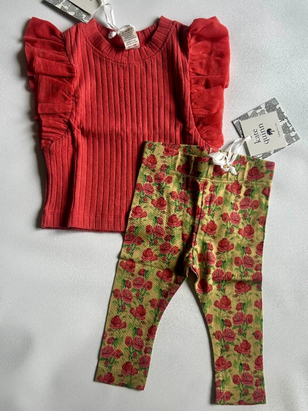 NWT Kate Quinn 3-6M Baby Outfit 100 Acre Wood Tee Bamboo Leggings Fall